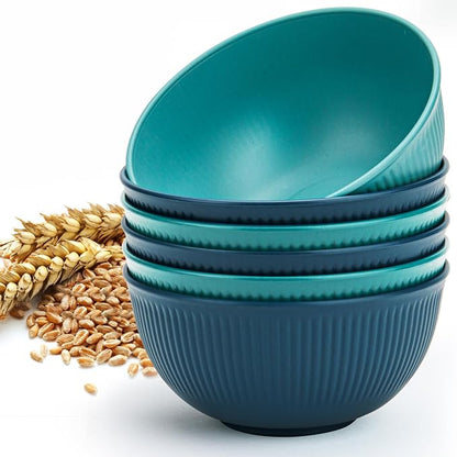 Unbreakable Cereal Bowls 24 oz, Lightweight, Made of Wheat Straw Fiber by LIANGKEN