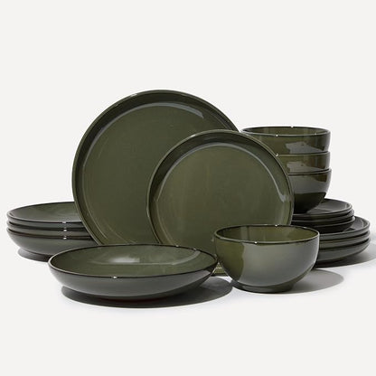 16 Piece Double Bowl Dinnerware Sets by Pokini