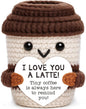 Positive Crochet Coffee Cup I Love You Gift by OCCdesign