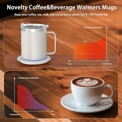 Coffee Warmer with Mug Set, Self Heating Coffee Cup, USB Powered Heated Mug - Image 4
