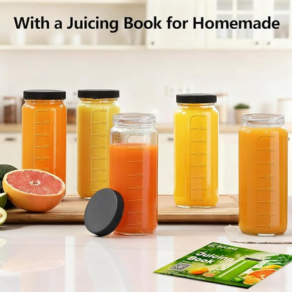 Ruckae 16oz 12 Pack Juice Bottles, Glass Bottles Juicing - Image 6