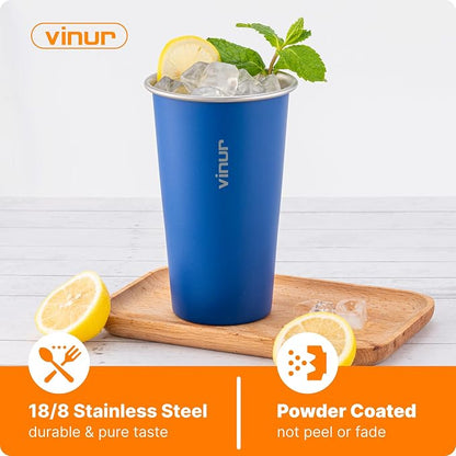 20 oz Stainless Steel Cups-Colorful Stackable Metal Drinking Glasses 6 Pcs | - Image 3