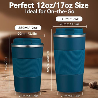 12OZ Travel Coffee Mug Insulated Coffee Cup - Image 2