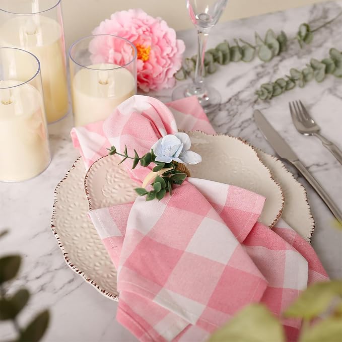 Handmade Floral Napkin Rings, Hydrangea & Eucalyptus Leaf Spring Decoration - Image 5