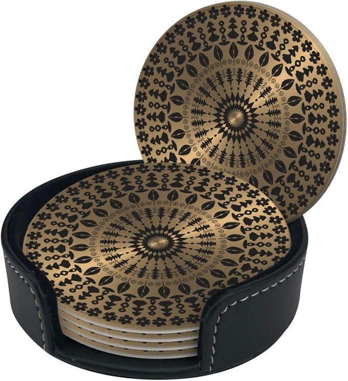 Drink Coasters with Holder Stand Set of 6 - Image 8