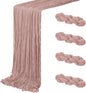 4 Pack Dusty Pink Cheesecloth Table Runner 20 x 120 inch Gauze Table Runners 10 by ACSUIT