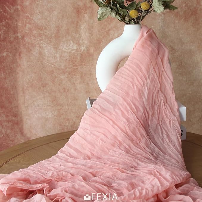 10Pc Pink Cheesecloth Table Runner Girl Baby Shower Bridal Decoration | 35x120 - Image 6