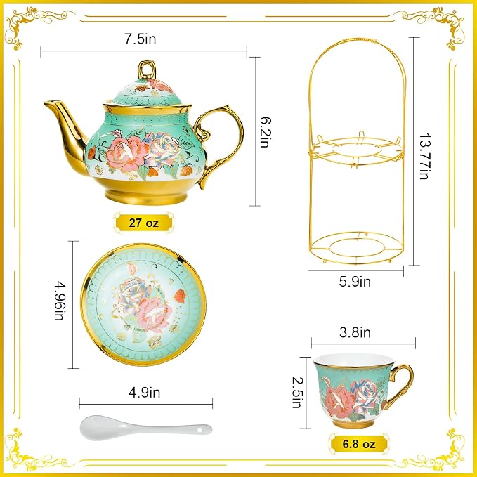 20 Pieces Porcelain Tea Set - Image 5