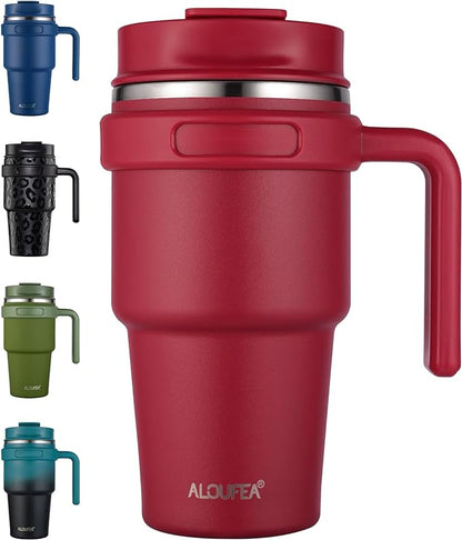 20 oz Insulated Travel Coffee Mug Tumbler by ALOUFEA