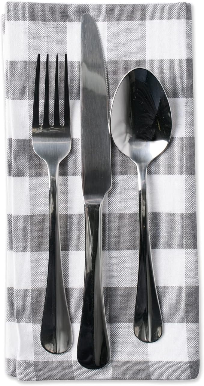 DII Checkered Tabletop Collection 100% Cotton, Machine Washable, Napkin Set - Image 3