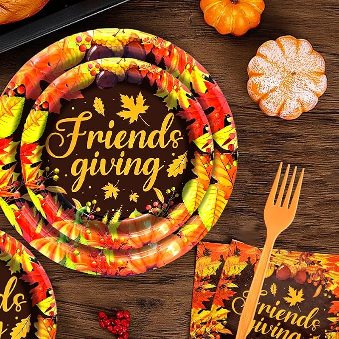 96 Pieces Friendsgiving Tableware Set Party Supplies - Image 4