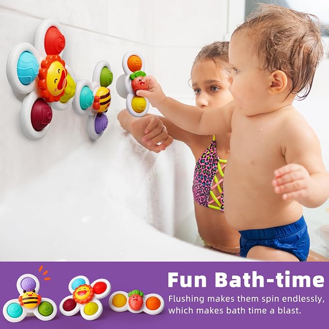 LiKee Strong Suction Cup Fidget Rotating Sensory Bath Toys - Image 5