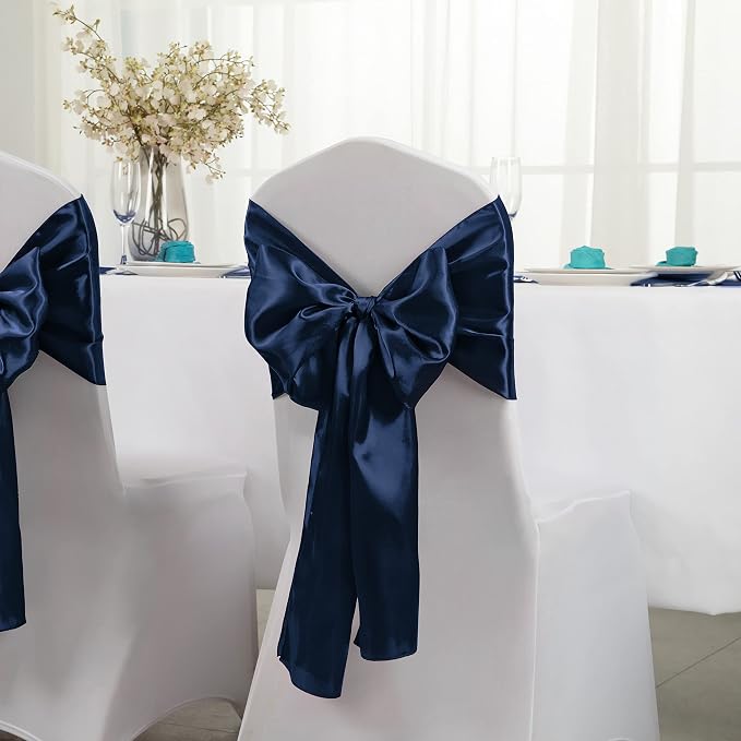 Horbaunal 12 Pack Navy Blue Satin Table Runner 12 x 108 Inch | Smooth Table - Image 3
