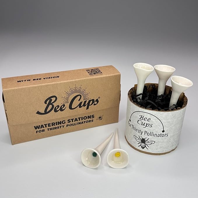 5 Pack, Bee Watering Station, 100% Handmade Porcelain, Bee and Butterfly Feeder - Image 8