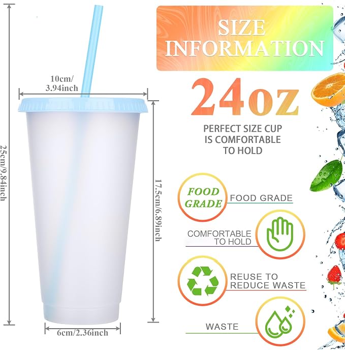 Honeydak 15 Pack Tumbler with Straw and Lid Bulk Cups - Image 4