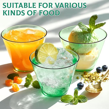 Glowserve 9 OZ Green Disposable Plastic Cups Cocktail Cup 150 Pack | Fancy - Image 6