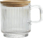 Lysenn Clear Glass Mug with Lid, Premium Glass Coffee Mug, 12 oz Tea Cup | by Lysenn