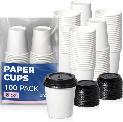 Fit Meal Prep 100 Pack 6 oz Disposable Coffee Cups by FMPBRANDS