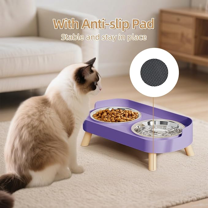 Elevated Cat Bowl, Raised Cat Food and Water Bowl Set - Image 7