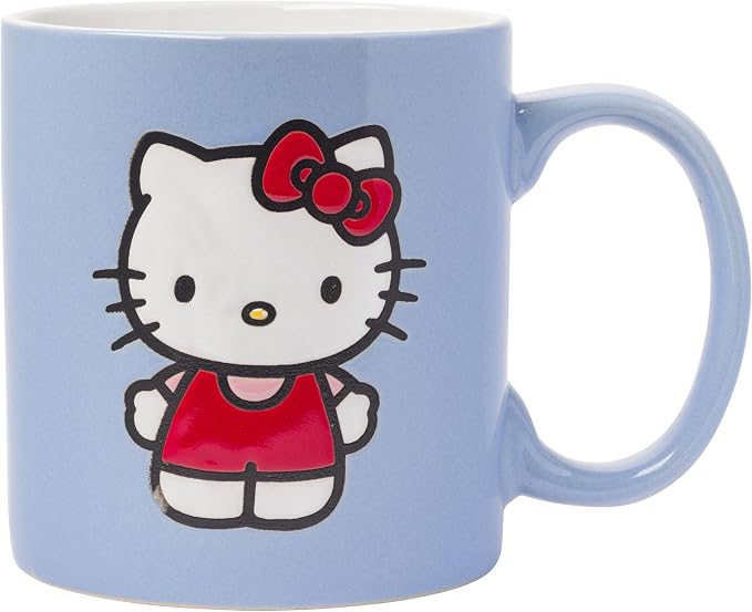 Silver Buffalo Sanrio Hello Kitty, Wax Resist Ceramic Pottery Mug, 20oz | 0.59 by SilverBuffalo