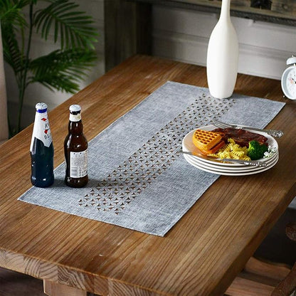 ARTABLE Gray Rectangle Fabric Table Runner Finished Edge 16 x 36 Inch | - Image 4