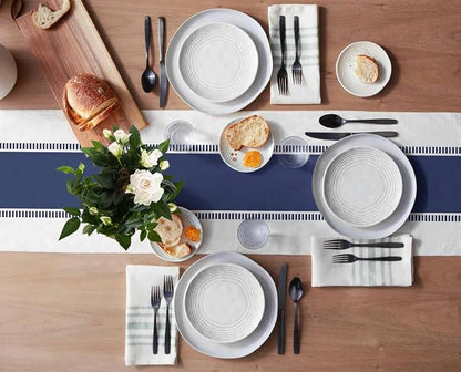 Navy Blue Table Runners, 72 inches Long Stripes Table Runner Farmhouse Dresser - Image 3