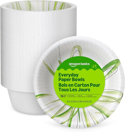 Amazon Basics Everyday Paper Bowls, 10 Oz, Disposable, Packaging May Vary by AmazonBasics