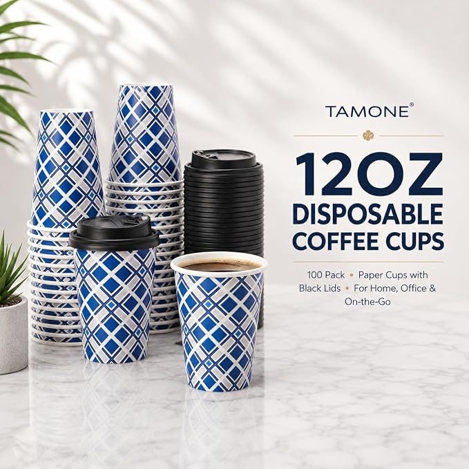 Tamone 100 PACK 12OZ Disposable Coffee Cups - Image 4