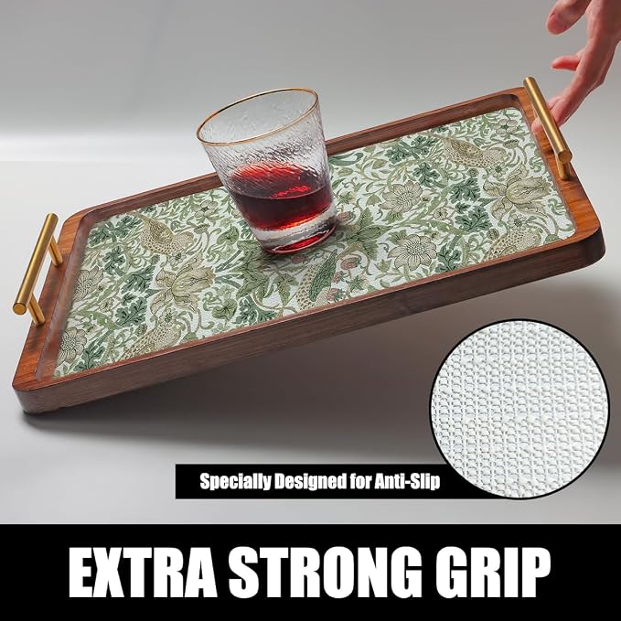 Bird Floral Drawer Shelf Liner for Kitchen Green 12IN x 10FT | Non Adhesive - Image 2