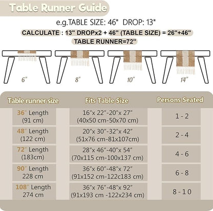 Baccessor Boho Macrame Table Runner, Woven Beige Jute Linen Table Runner - Image 9