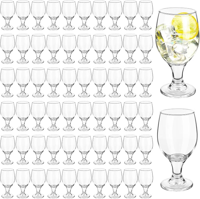 Patelai Set of 60 Water Goblet, 13.5 oz Clear Drinking Glasses Bulk Dishwasher by Patelai