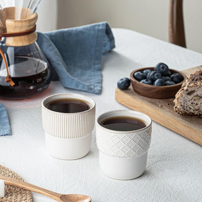 Espresso Cups Set of 2, 4oz Espresso Shot Cups, Mini Coffee Mugs Farmhouse Decor - Image 7