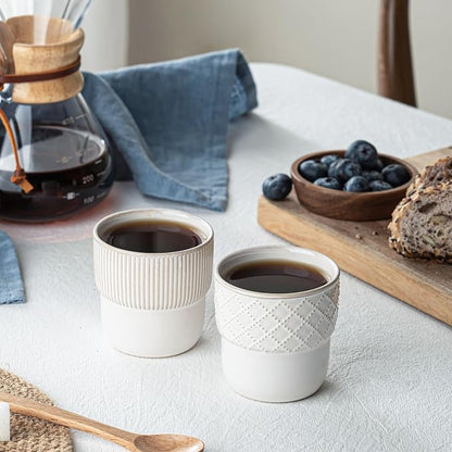 Espresso Cups Set of 2, 4oz Espresso Shot Cups, Mini Coffee Mugs Farmhouse Decor - Image 7