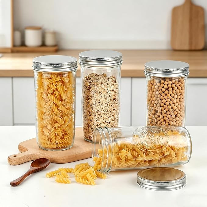 Magicsky 24 oz Glass Cups Iced Coffee Mason Jar Tumbler - Image 4