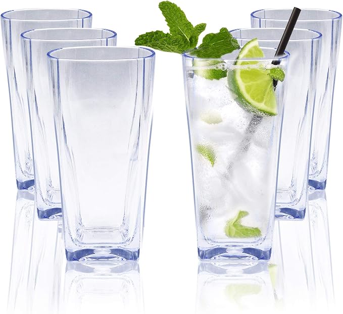 Top-spring 12 Oz Reusable Plastic Water Tumbler 6pcs Clear BPA Free | Thickened by Top-spring
