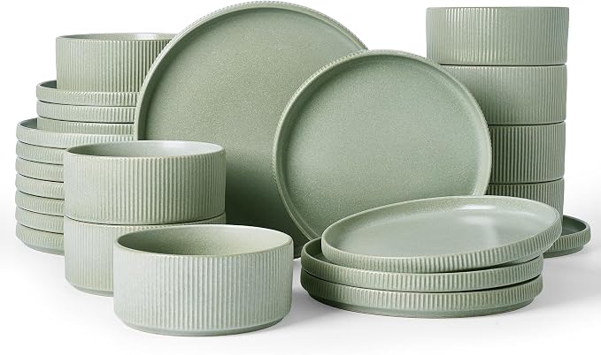Famiware Star Ceramic Plates and Bowls Sets, Reactive Glaze Dishes by Famiware