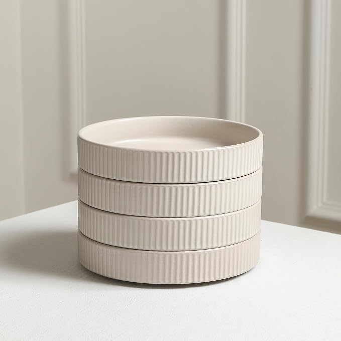 Stone Lain Haven Modern Stoneware 4 Piece Pasta Bowl Sets, Dish Set - Image 2
