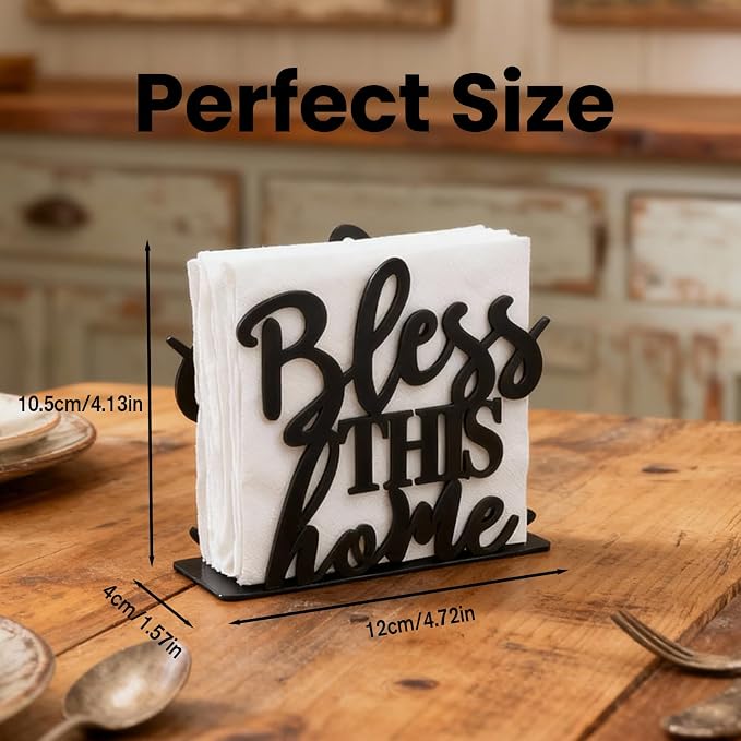 2Pack Napkin Holder for Table, Modern Metal Black Napkin Holders for Kitchen - Image 3