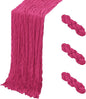 3 Pack Hot Pink Cheesecloth Table Runner, 17 x 108 Inch, Gauze Cheese Cloth by Yorcari