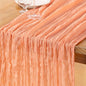 DeZerlor Peach Cheesecloth Table Runner 1 Pack Summer Boho Runner | 120Inches by DeZerlor