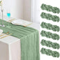 Sage Green 6pcs Cheesecloth Table Runner 35x120inch Gauze Boho Rustic Farmhouse by TuTive
