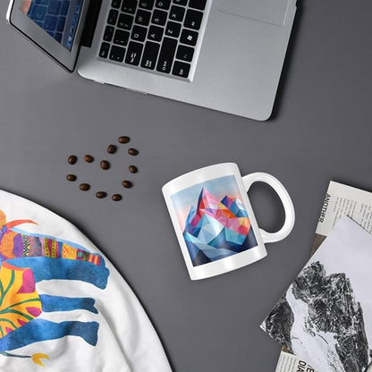 Abstract Minimalistic Mountain Range Ceramic Cup, Elegant Coffee Mug Tee - Image 7