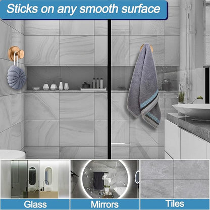 Suction Cup Hooks for Shower, No Drill Towel Hooks for Bathroom | Shower Hooks - Image 3
