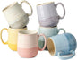 HASENSE Porcelain Coffee Mugs Set of 6, 15oz Large Ceramic Cups by Hasense