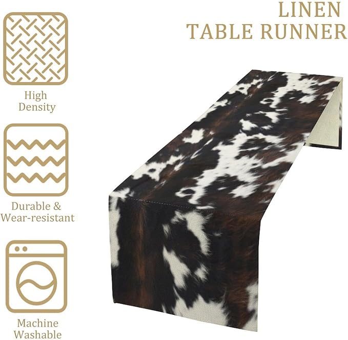 Cow Print Table Runner, 13x108 Inch - Image 4