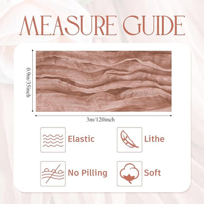 Cheesecloth Table Runner Dusty Pink 10FT Boho Gauze, 2 Pack | 120 Inch Cheese - Image 2