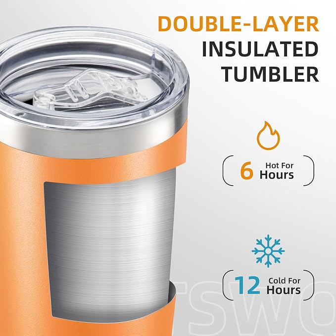 20 oz Tumbler with Lid Stainless Steel Insulated Tumblers, 1 Pack | Leak Proof - Image 2