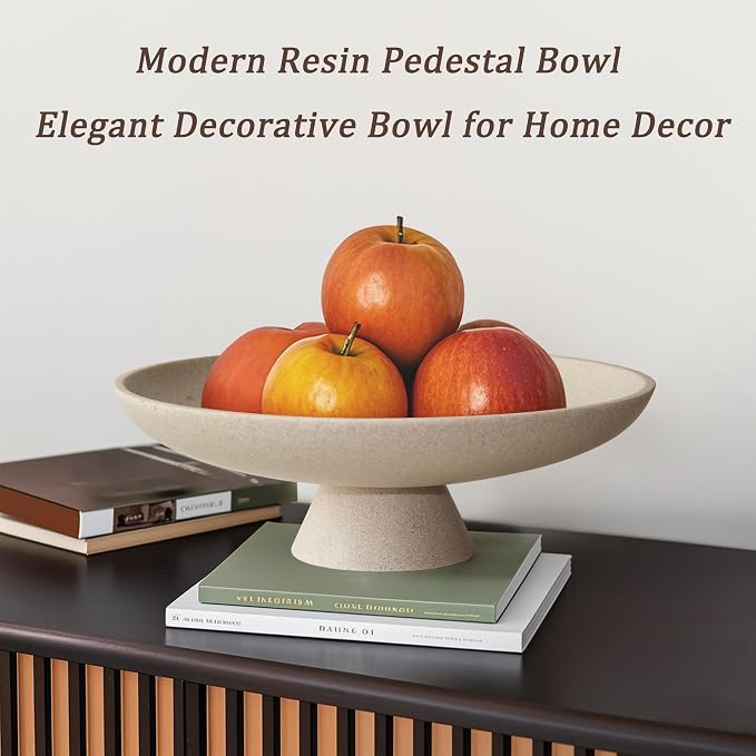 Modern Pedestal Decorative Bowl, Large Resin Fruit Bowl, coffee tables - Image 5