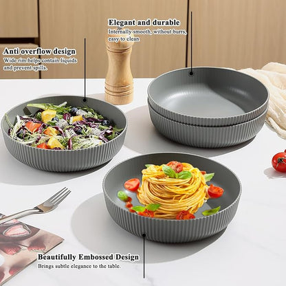 Kyraton Pasta Bowls Set of 4, 37oz Salad Bowls Soup Bowls Large Pasta Serving - Image 5