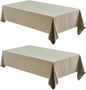 2 Pack Rectangle Tablecloth, 60x84 inch, Water Resistant Wrinkle Free Linen Textured Table Cloth Washable, Decorative Fabric Table Cover for Dining, Party and Camping, Mocha